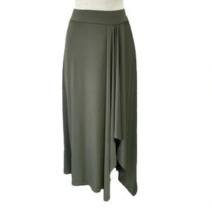 Michael Michael Kors Skirt Women's L Large Green Midi Pleated A-Line